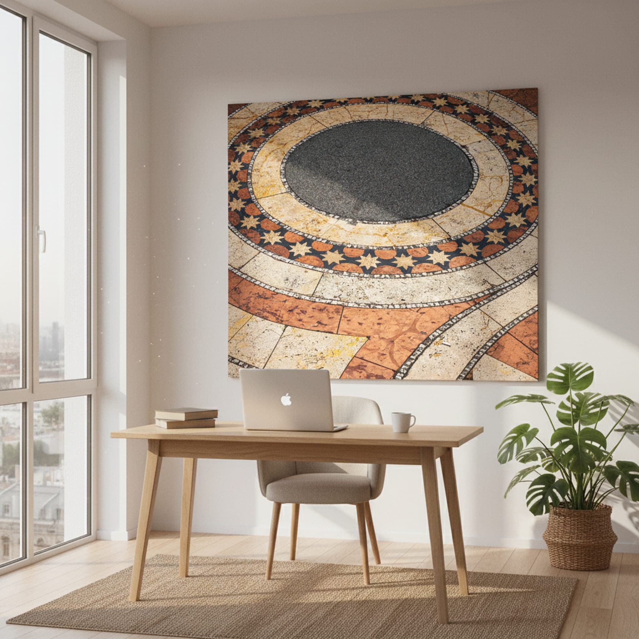 Budapest Star Mosaic shown as a canvas print in a styled interior, view 3 of 3