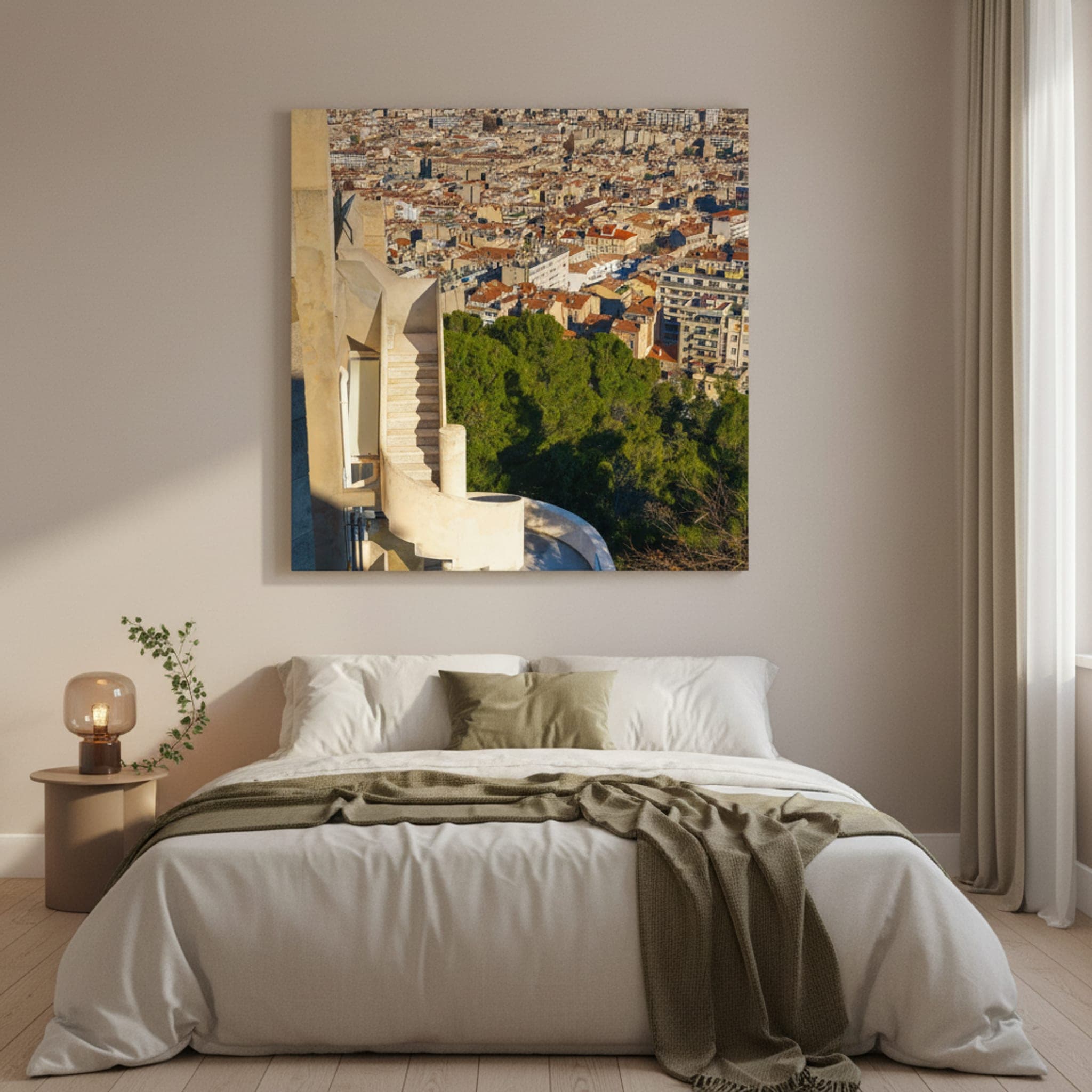 Marseille Ascending shown as a canvas print in a styled interior, view 2 of 3
