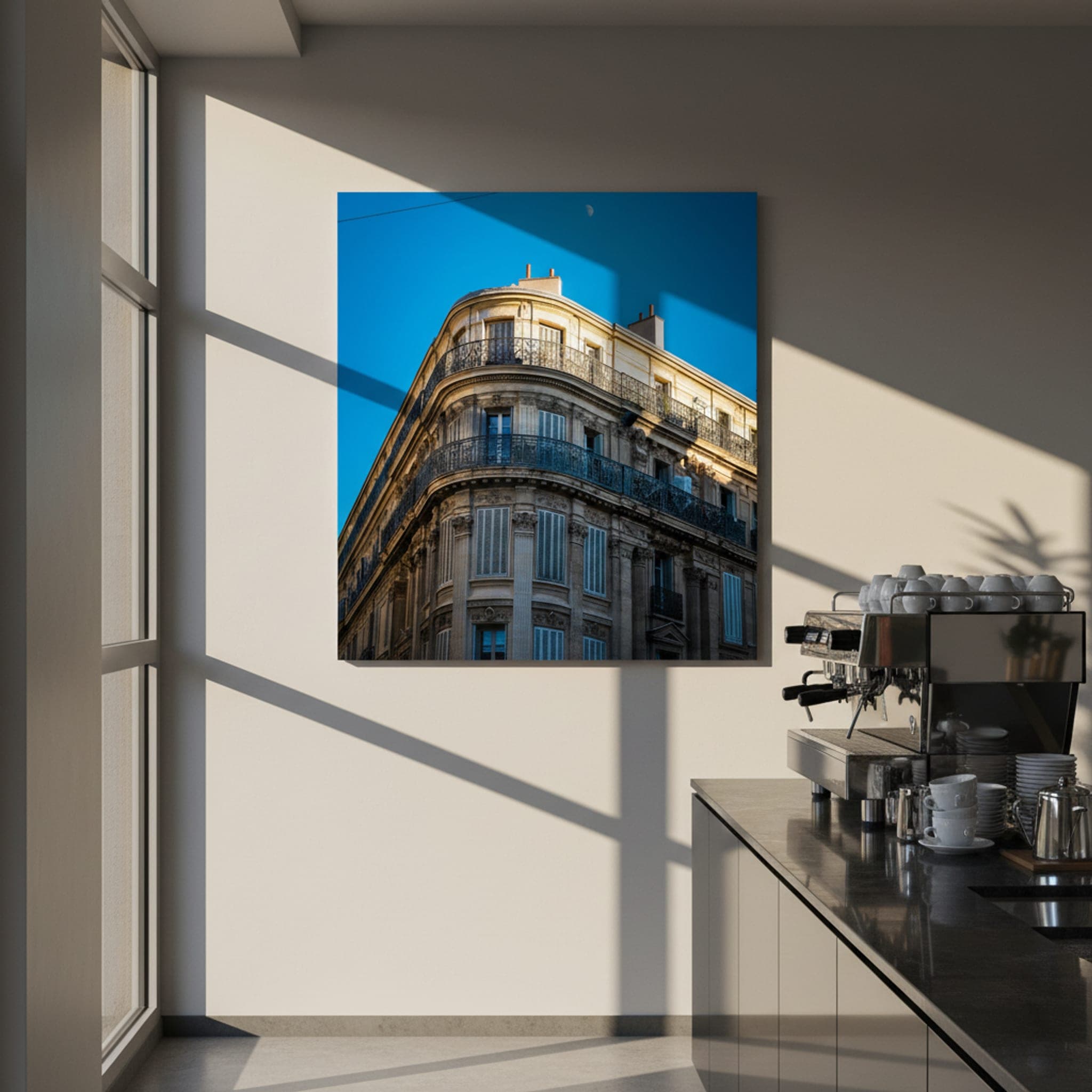 Marseille Golden Corner shown as a canvas print in a styled interior, view 2 of 3