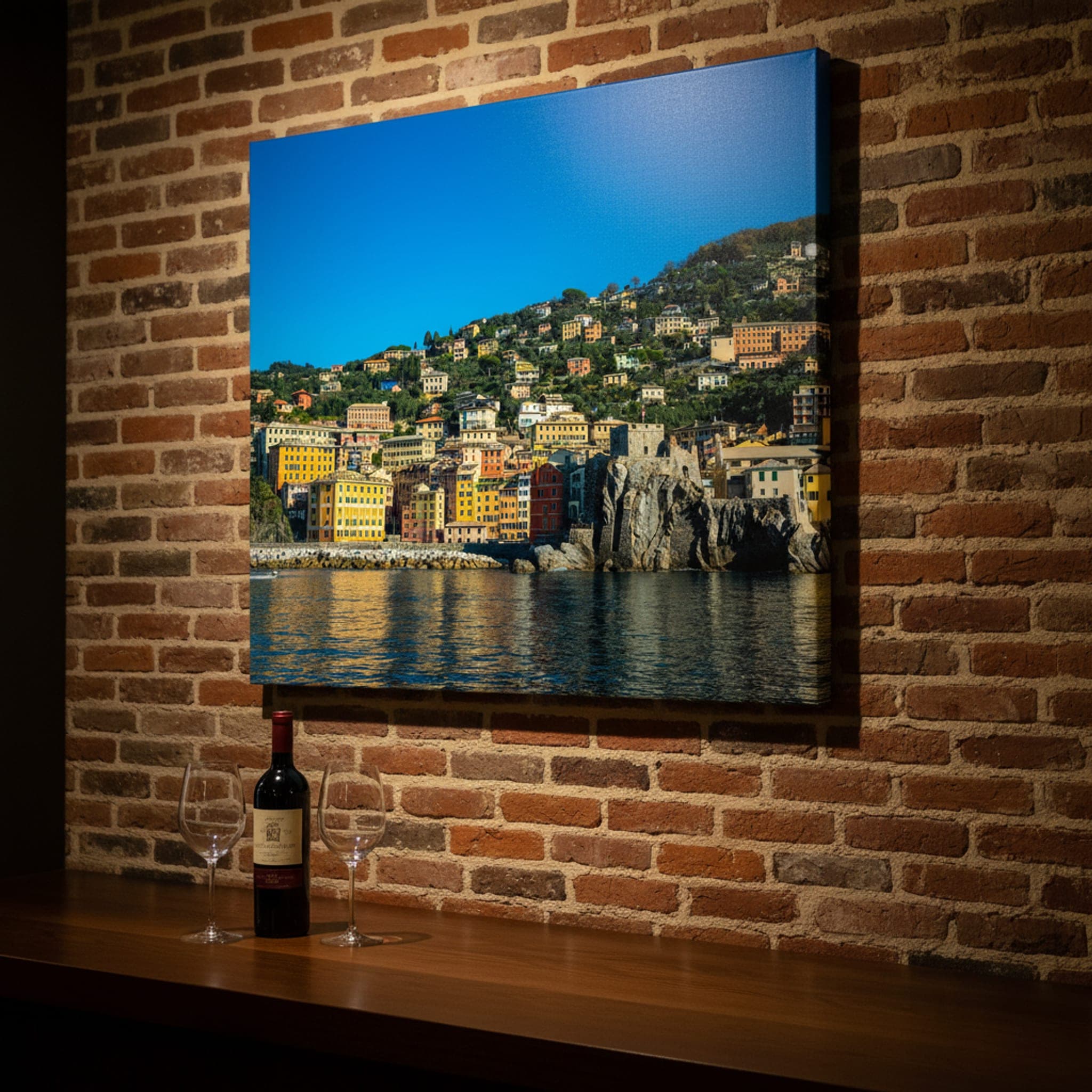 Camogli's Painted Hills shown as a canvas print in a styled interior, view 1 of 3