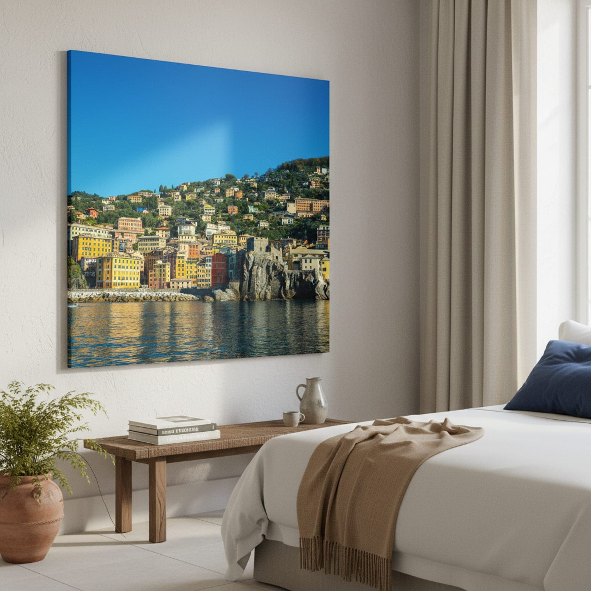 Camogli's Painted Hills shown as a canvas print in a styled interior, view 2 of 3
