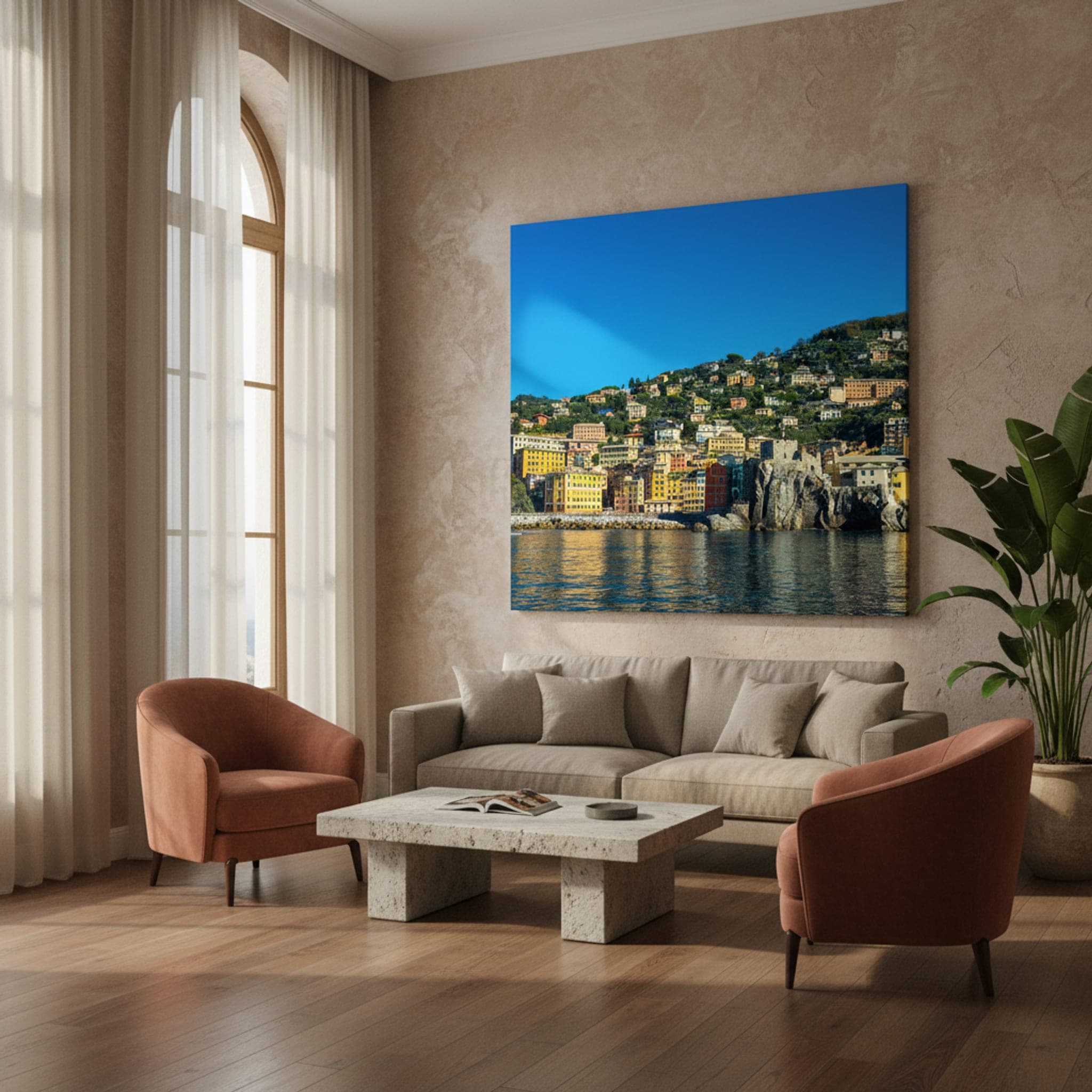 Camogli's Painted Hills shown as a canvas print in a styled interior, view 3 of 3