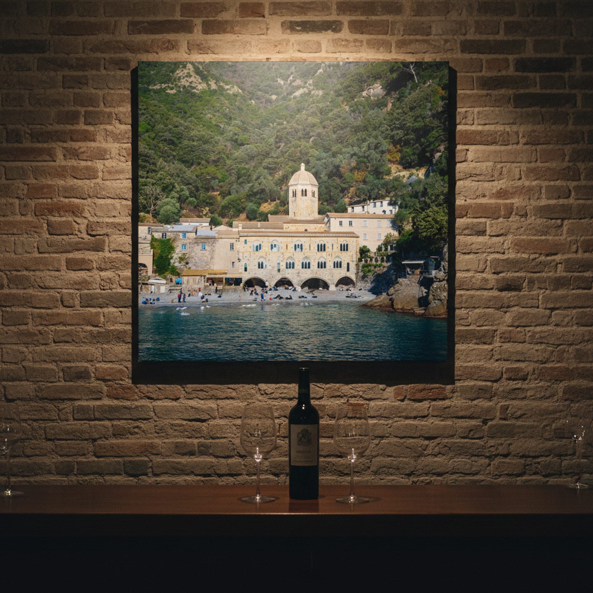 Monastery by the Sea shown as a canvas print in a styled interior, view 3 of 3
