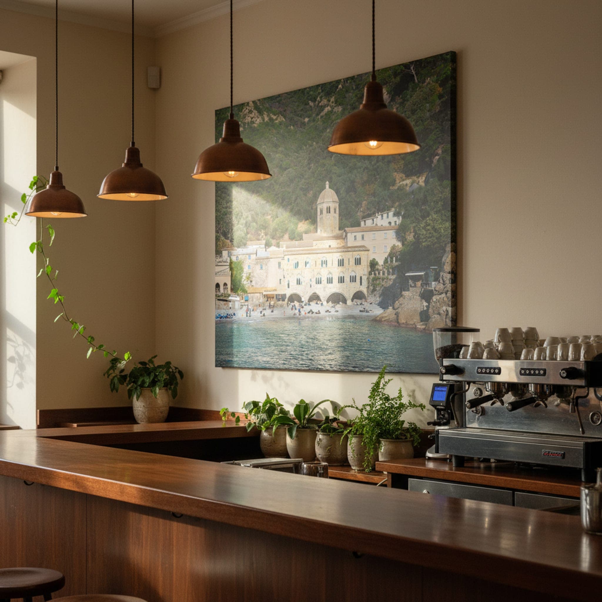 Monastery by the Sea shown as a canvas print in a styled interior, view 1 of 3