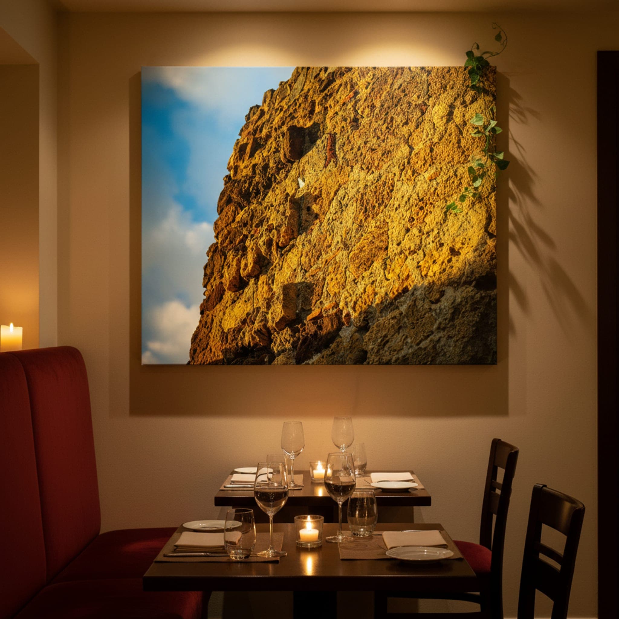 Pompeii's Golden Resilience shown as a canvas print in a styled interior, view 3 of 3