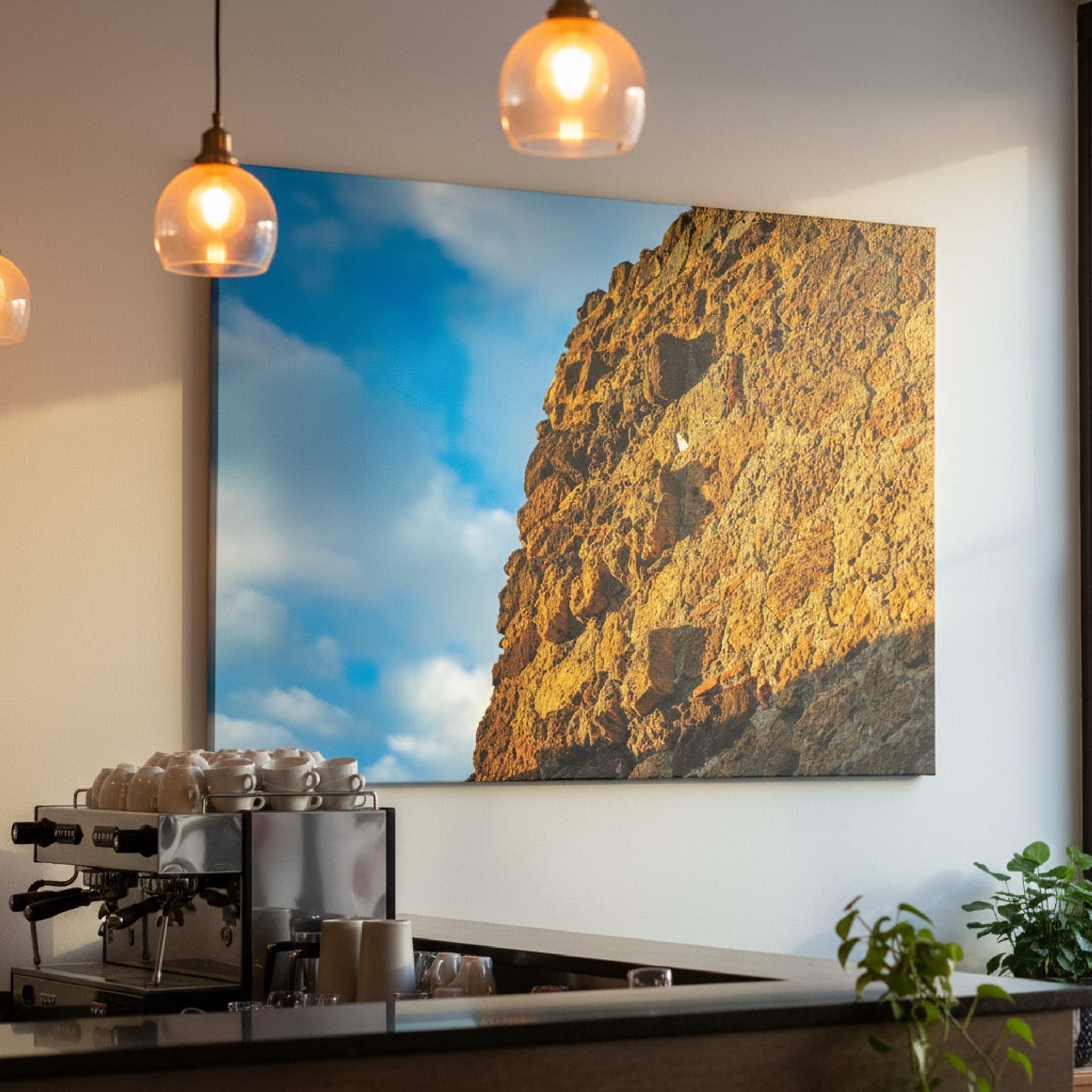 Pompeii's Golden Resilience shown as a canvas print in a styled interior, view 2 of 3