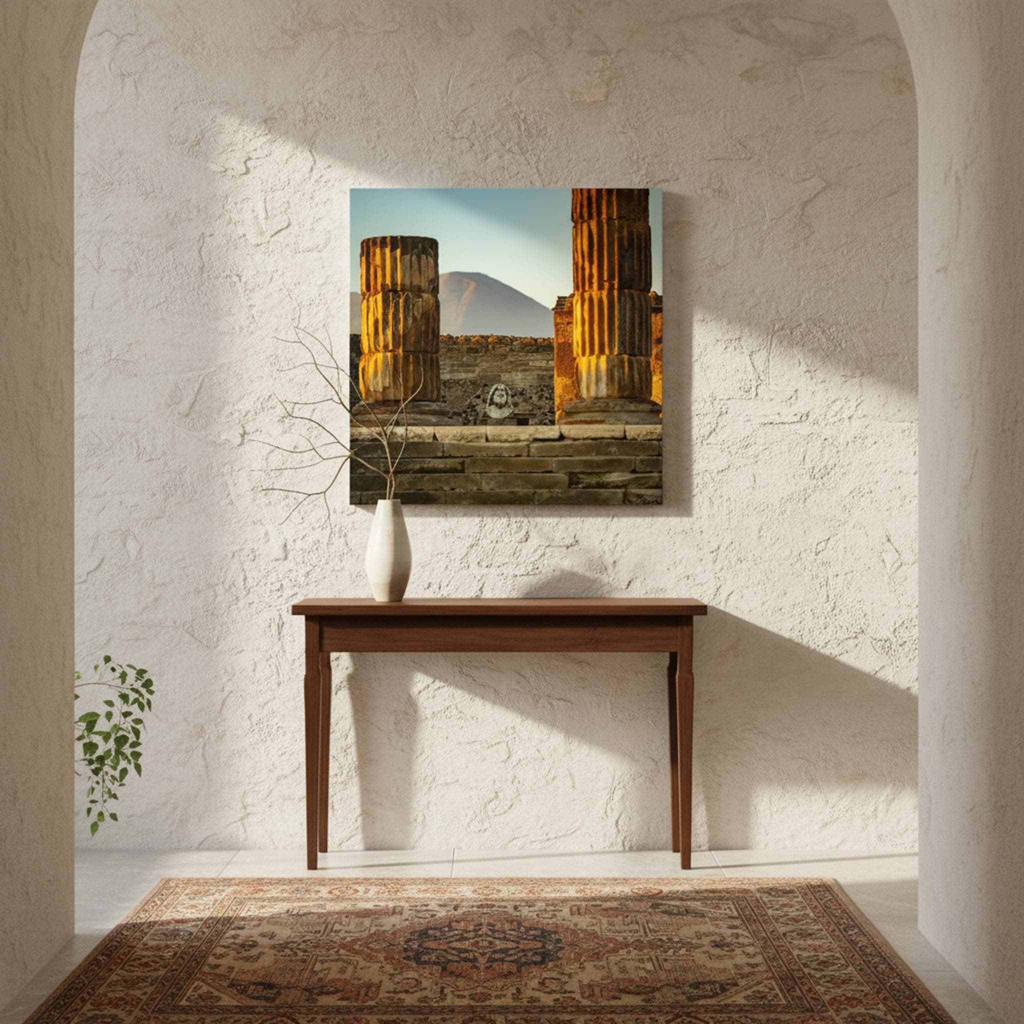Pompeii's Silent Witness shown as a canvas print in a styled interior, view 2 of 3