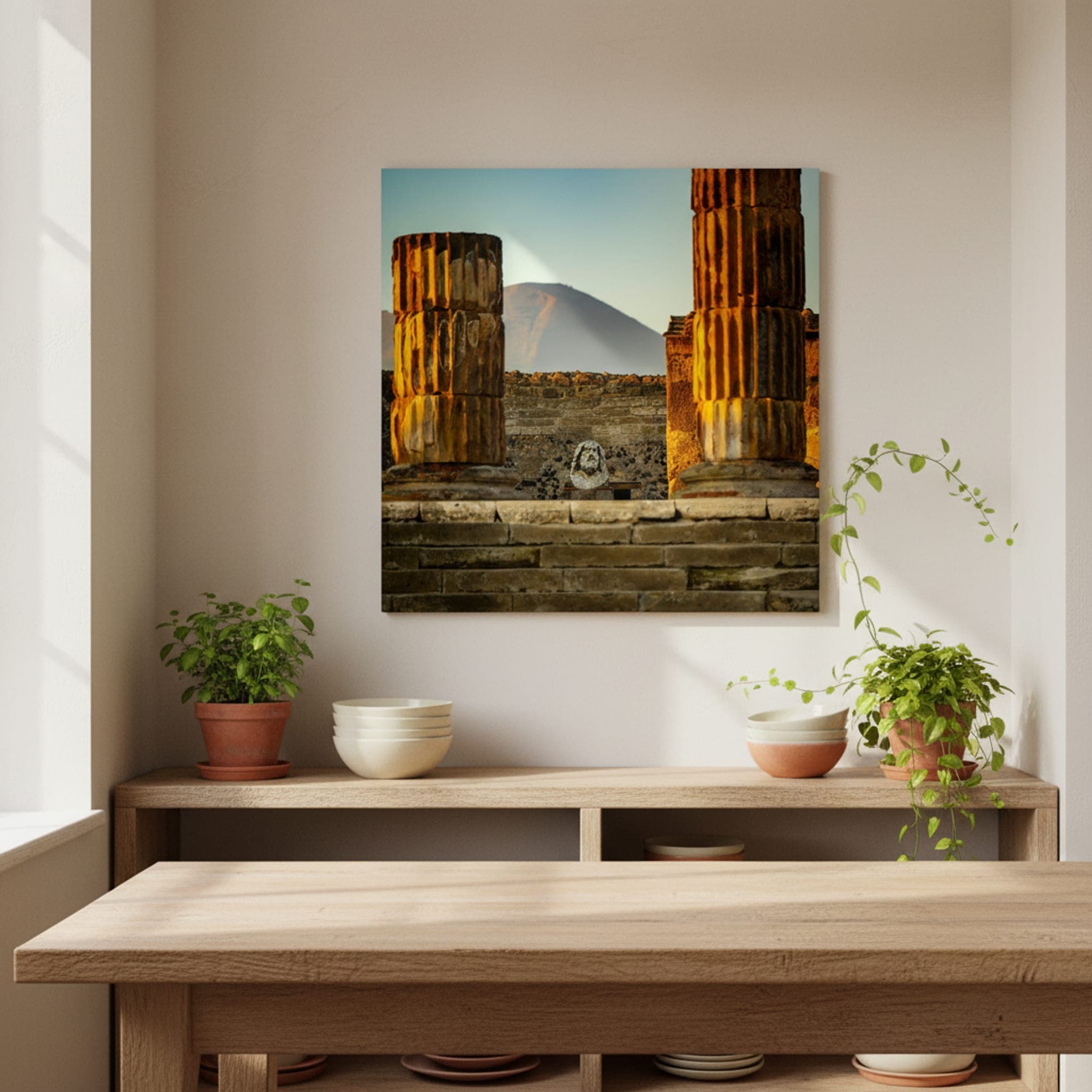 Pompeii's Silent Witness shown as a canvas print in a styled interior, view 1 of 3