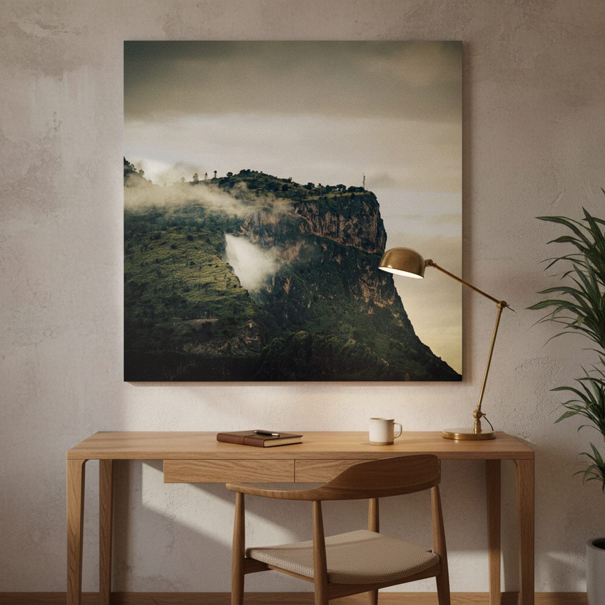 Misty Mountain Crown shown as a canvas print in a styled interior, view 3 of 3