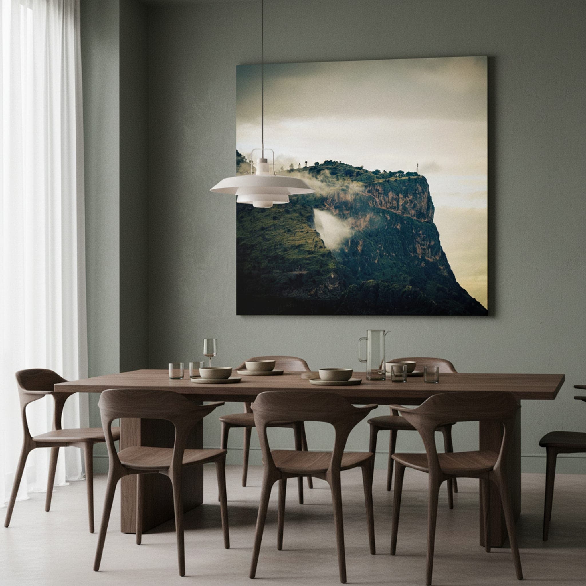 Misty Mountain Crown shown as a canvas print in a styled interior, view 2 of 3