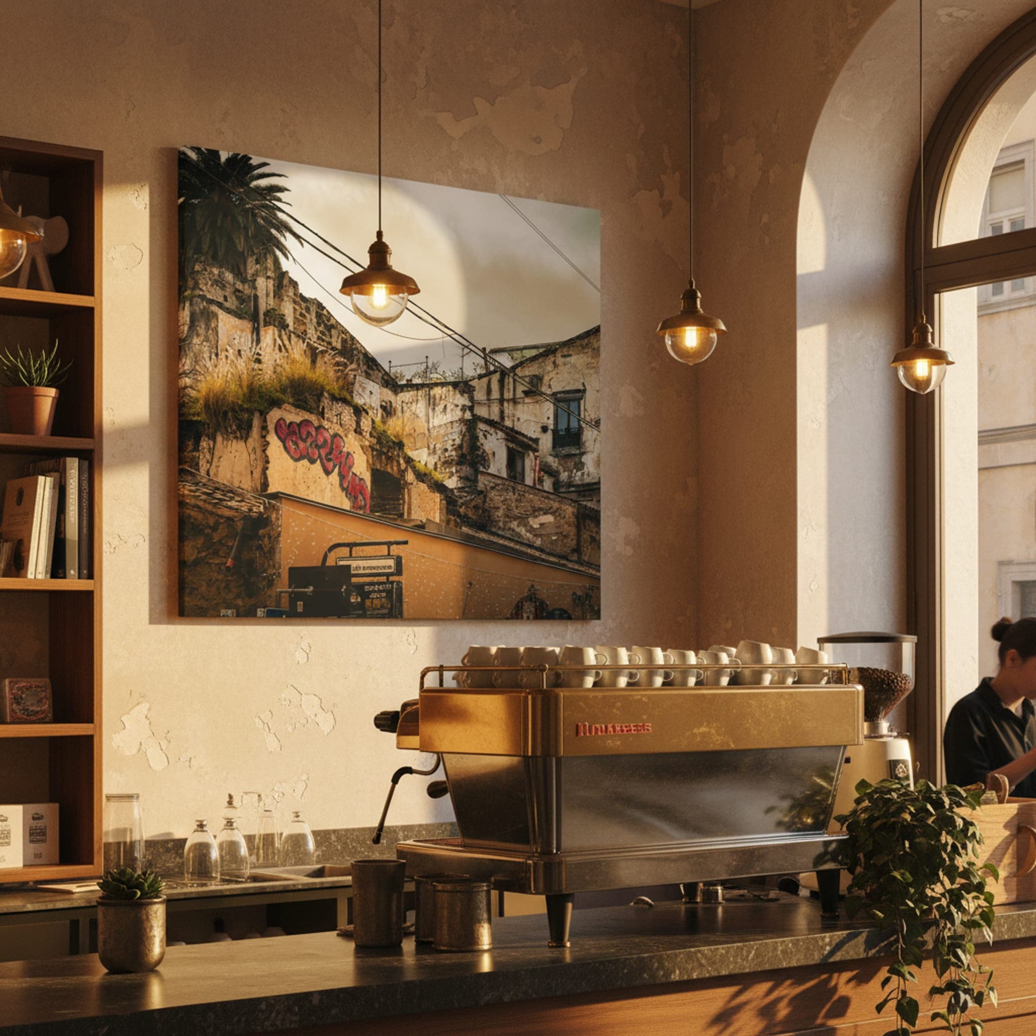 Palermo's Resilient Soul shown as a canvas print in a styled interior, view 3 of 3
