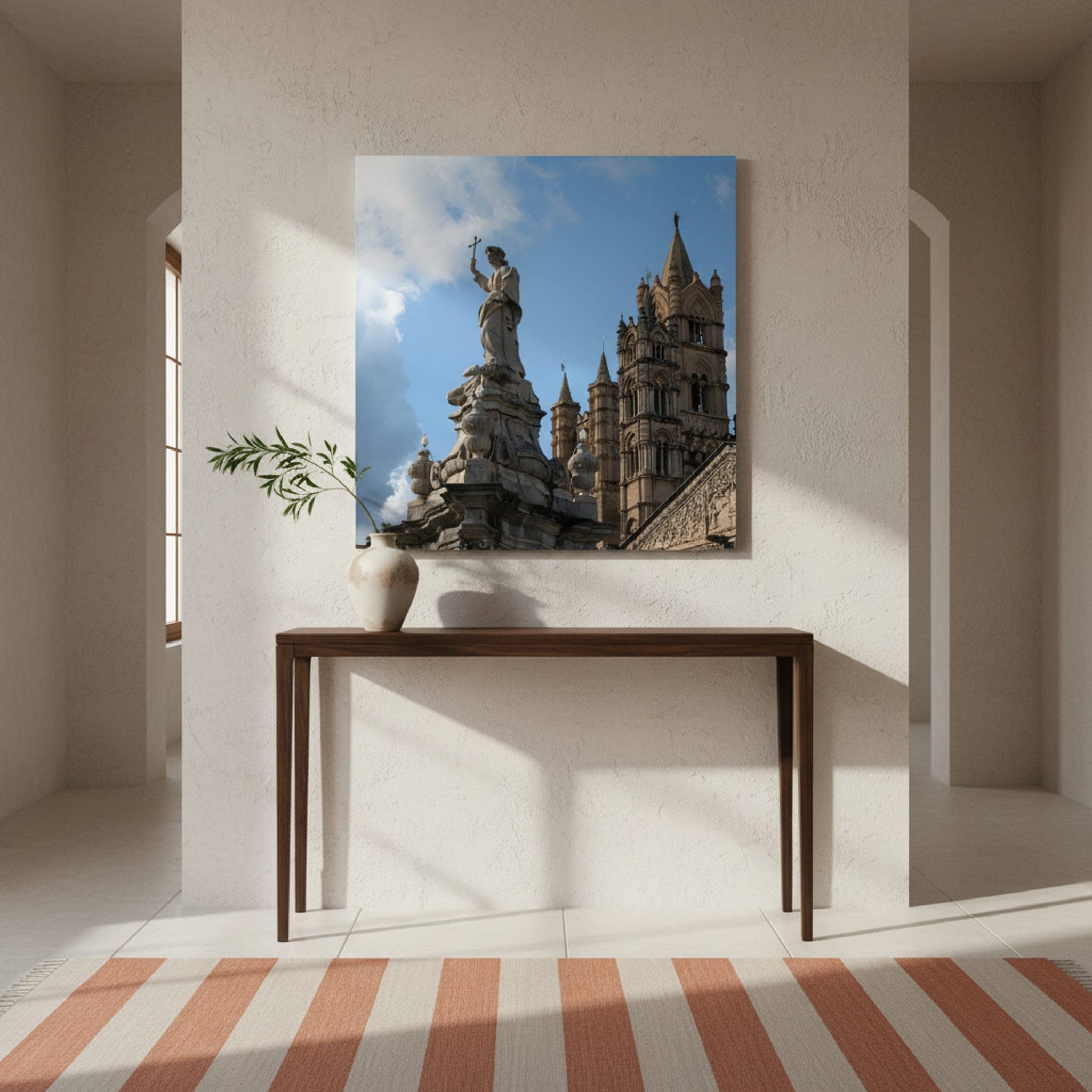 Palermo's Stone Giants shown as a canvas print in a styled interior, view 1 of 3