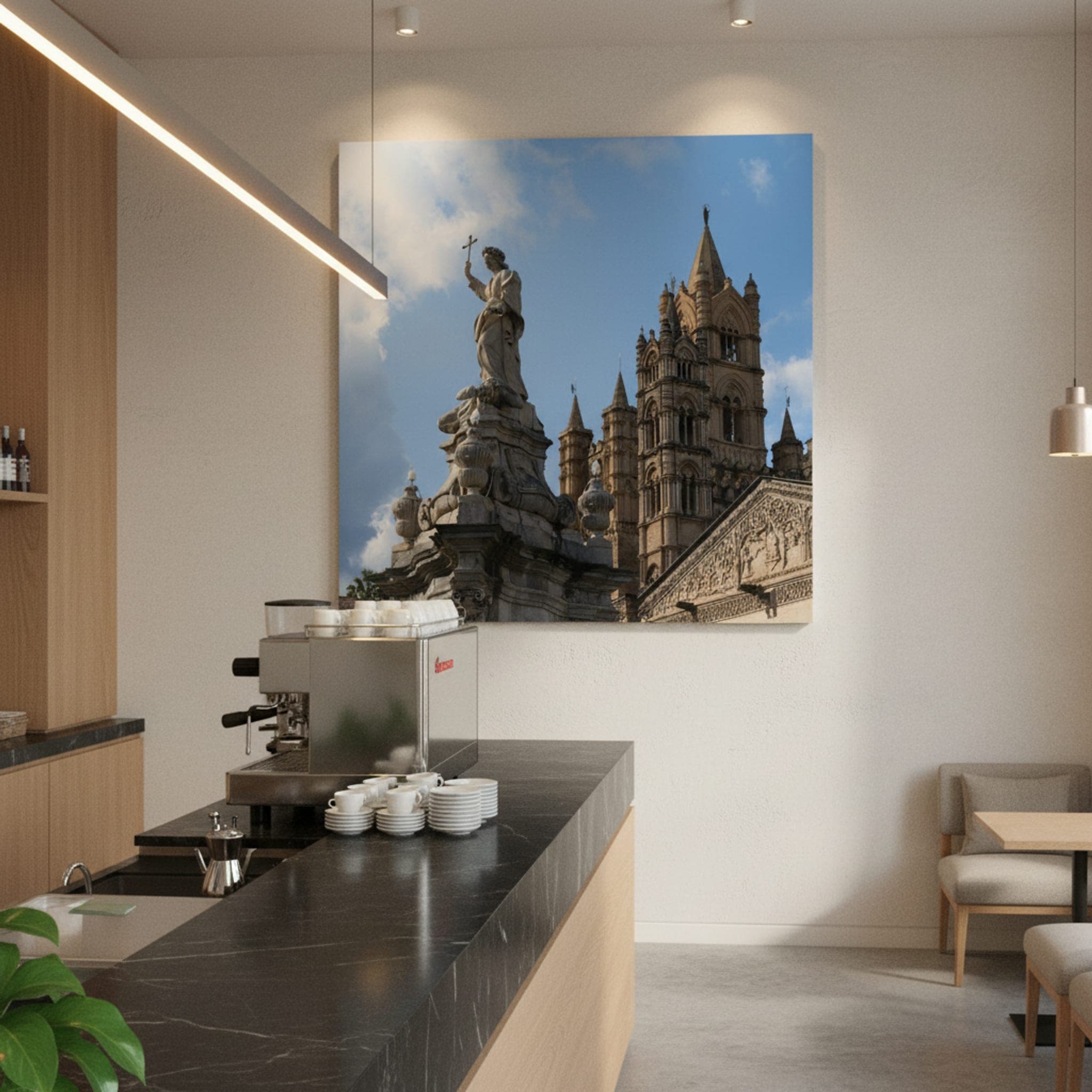 Palermo's Stone Giants shown as a canvas print in a styled interior, view 3 of 3