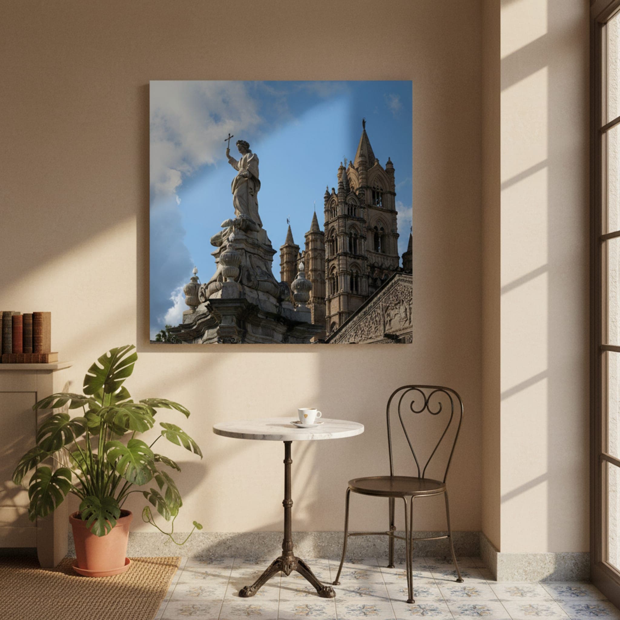 Palermo's Stone Giants shown as a canvas print in a styled interior, view 2 of 3