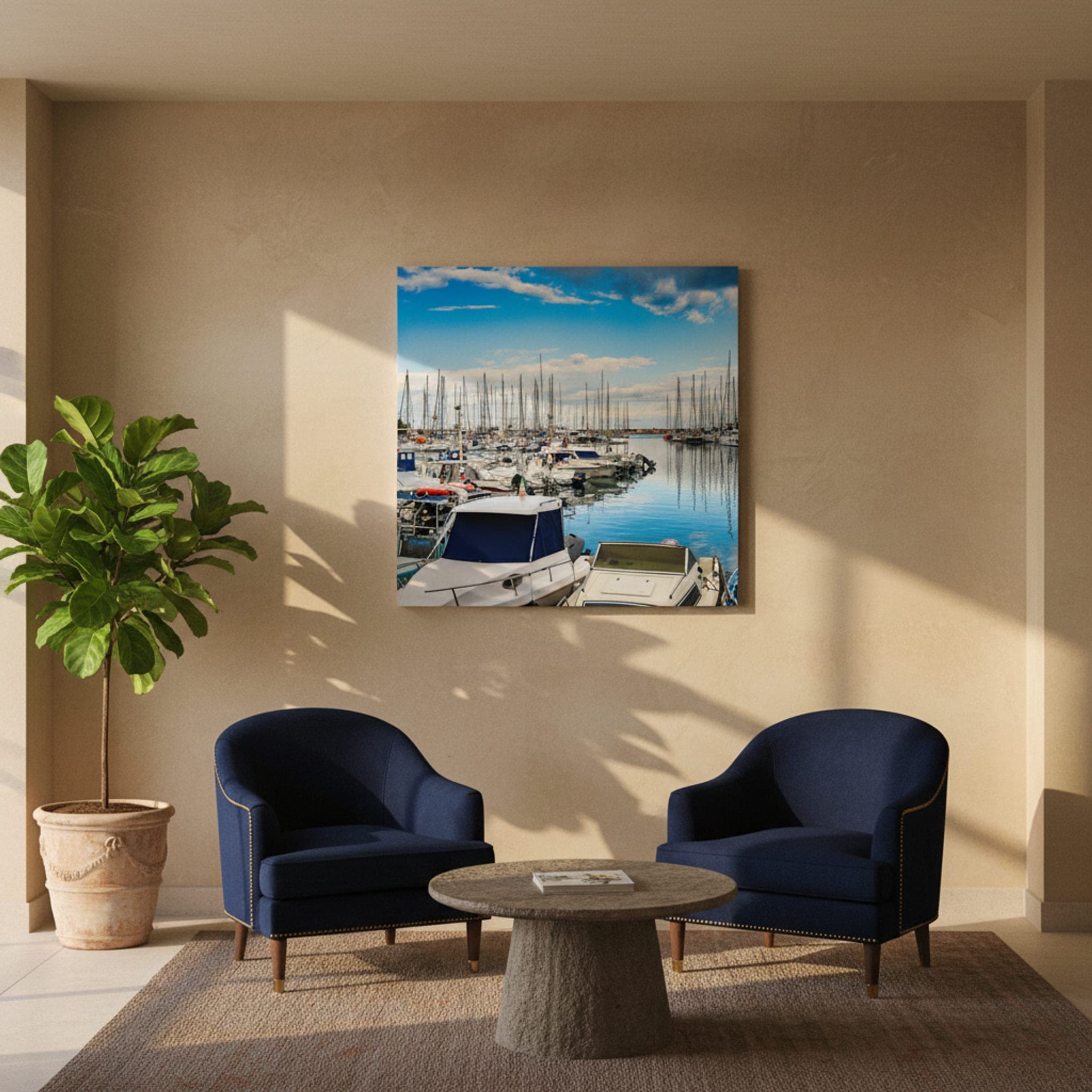 Palermo's Sailing Fleet shown as a canvas print in a styled interior, view 3 of 3