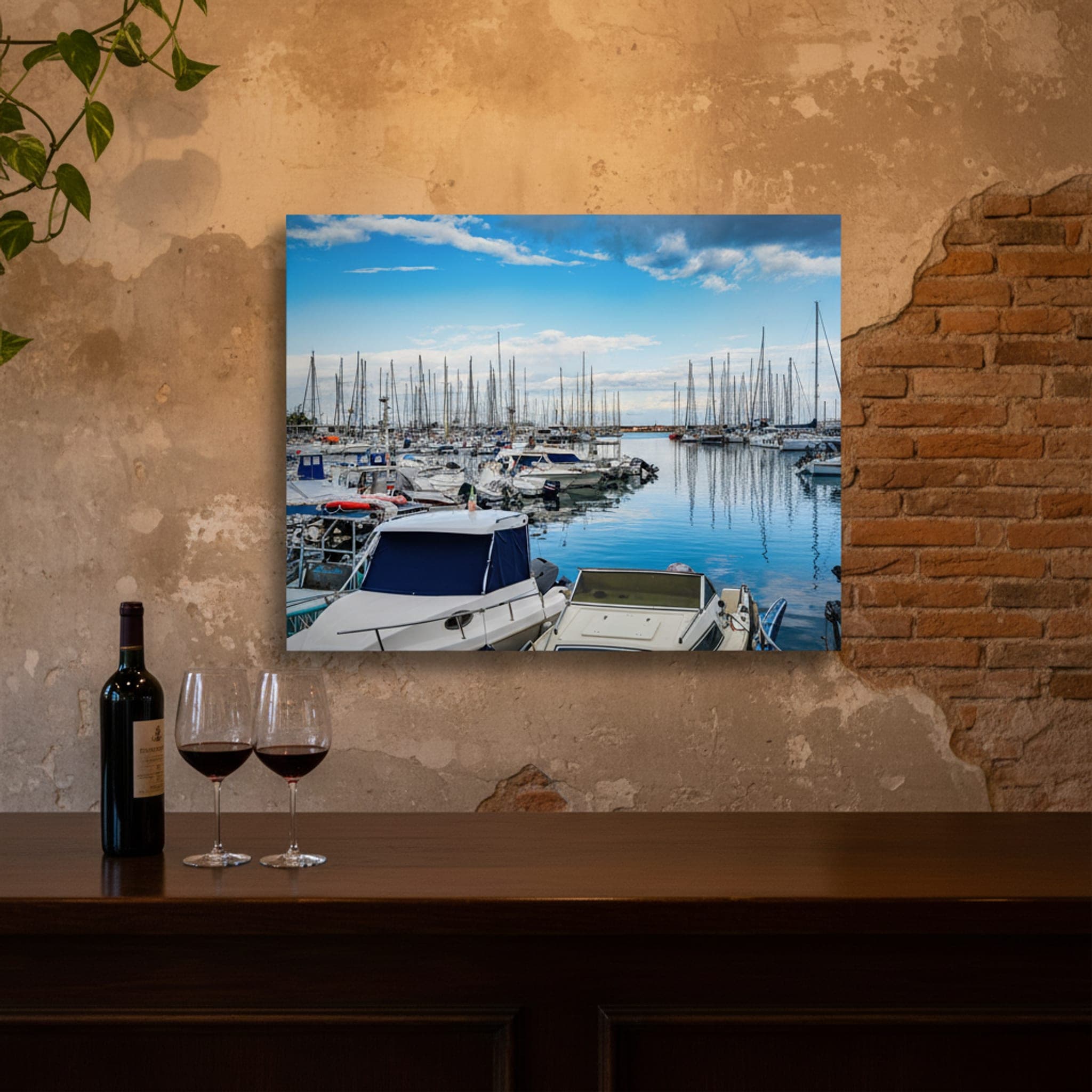 Palermo's Sailing Fleet shown as a canvas print in a styled interior, view 1 of 3