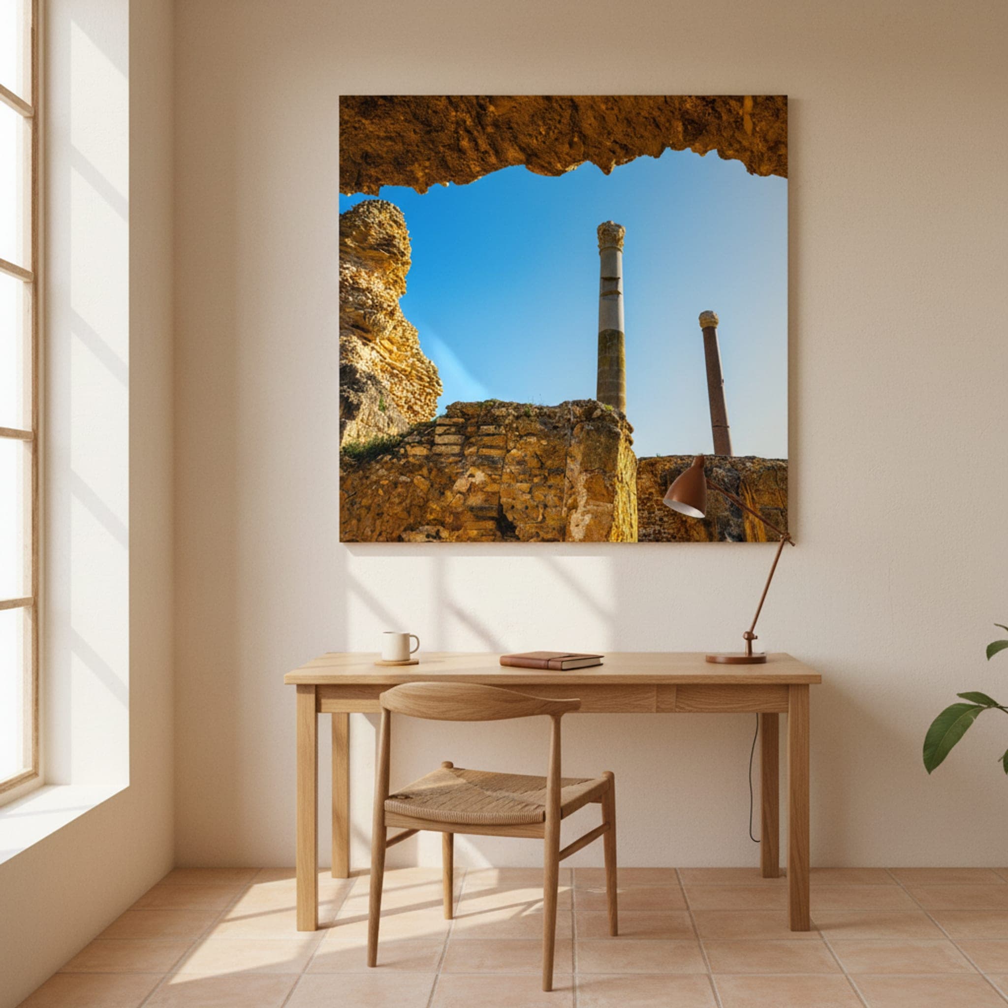 Carthaginian Pillars Rise shown as a canvas print in a styled interior, view 3 of 3