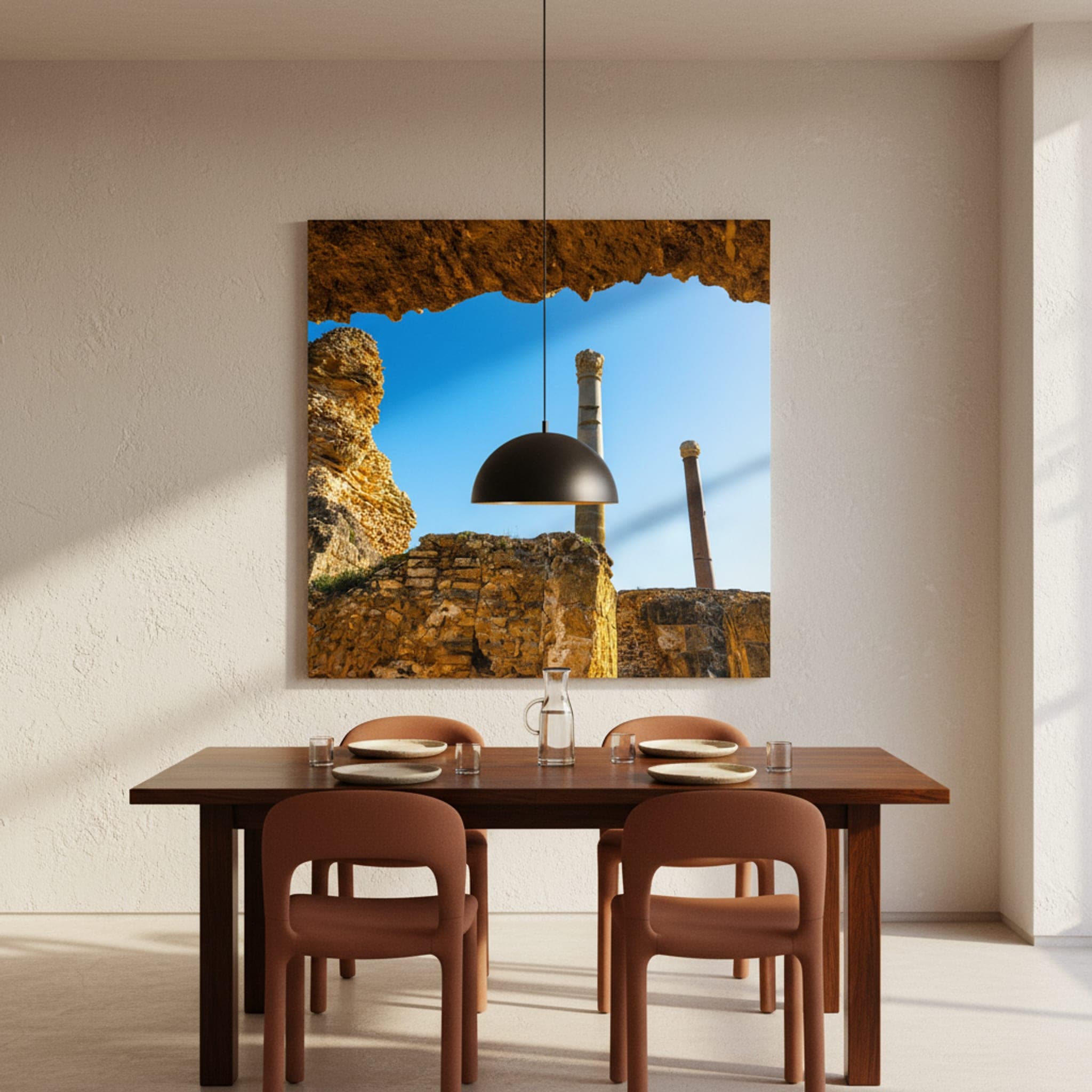 Carthaginian Pillars Rise shown as a canvas print in a styled interior, view 2 of 3