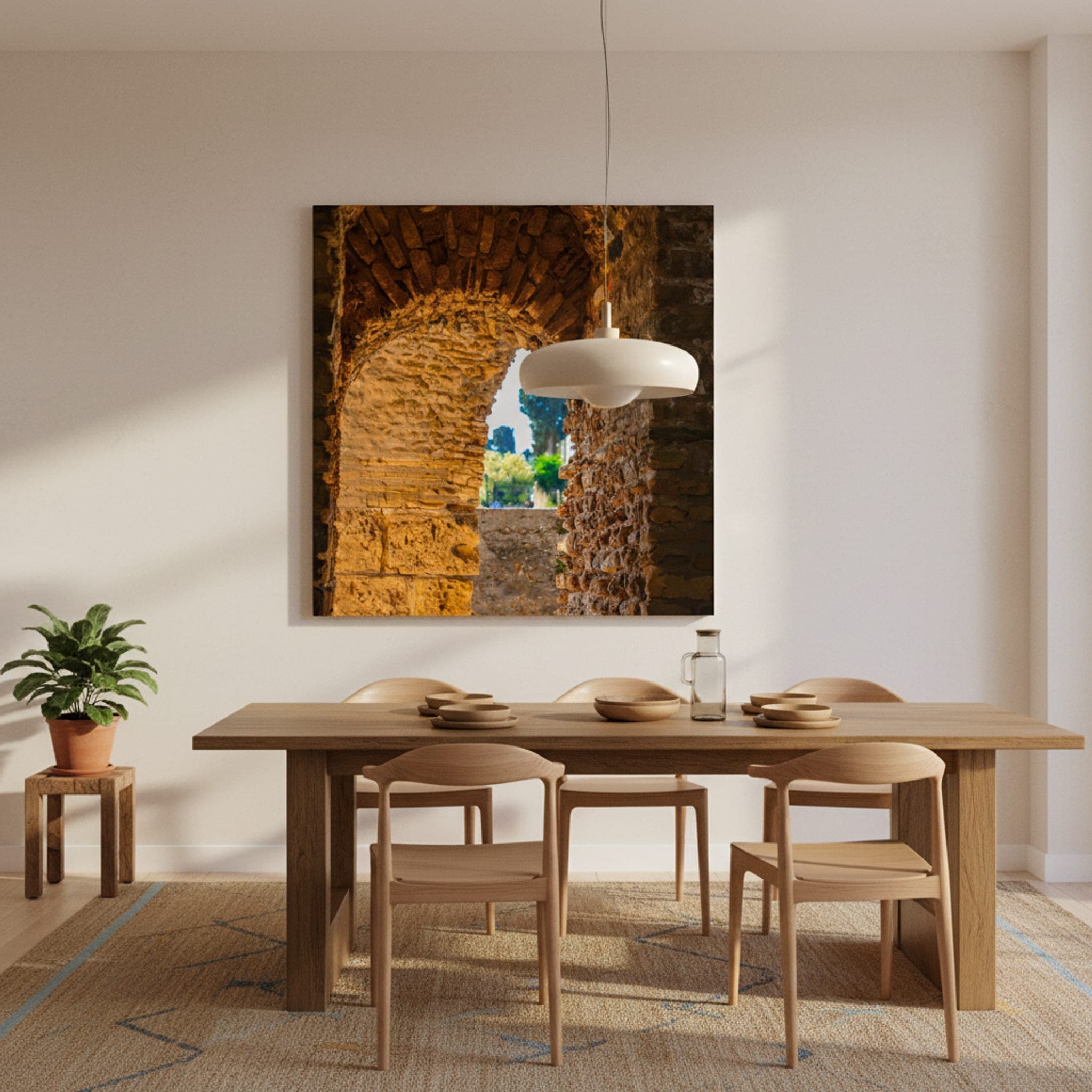 Tunis Arches of Time shown as a canvas print in a styled interior, view 3 of 3