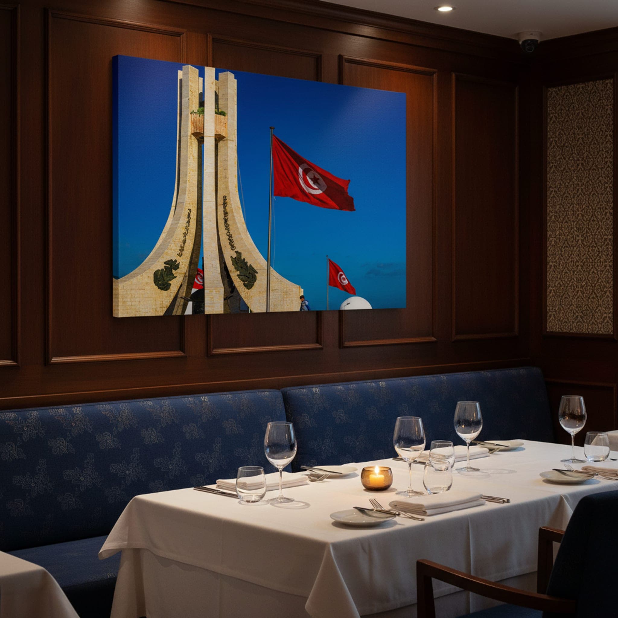 Tunisian Winds of Freedom shown as a canvas print in a styled interior, view 3 of 3