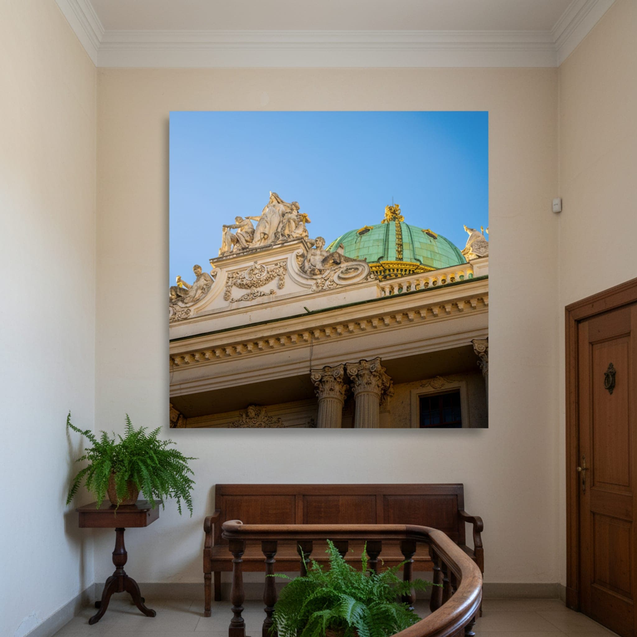 Vienna's Gilded Dome shown as a canvas print in a styled interior, view 3 of 3