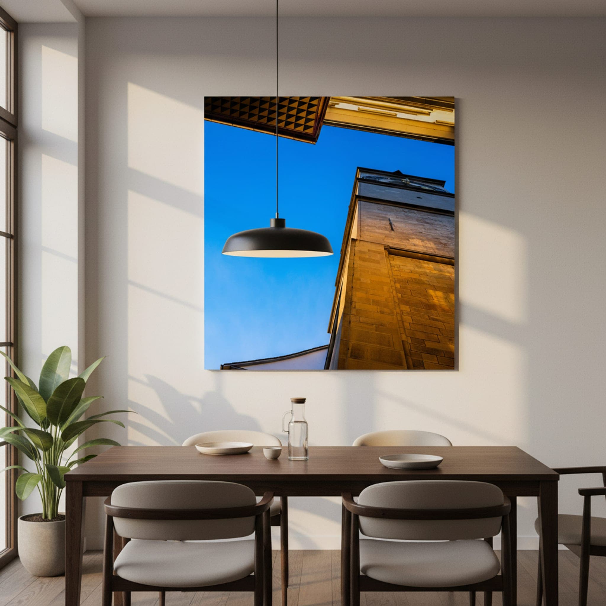 Zürich's Golden Hour shown as a canvas print in a styled interior, view 3 of 3