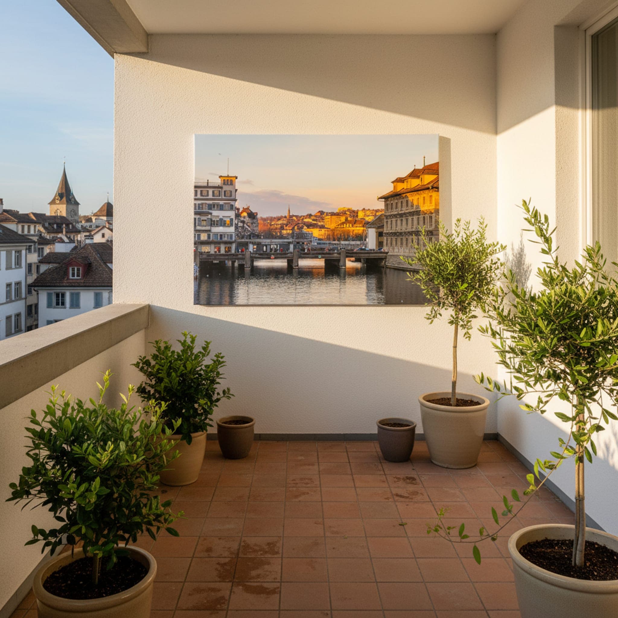 Limmat River Glow shown as a canvas print in a styled interior, view 2 of 3