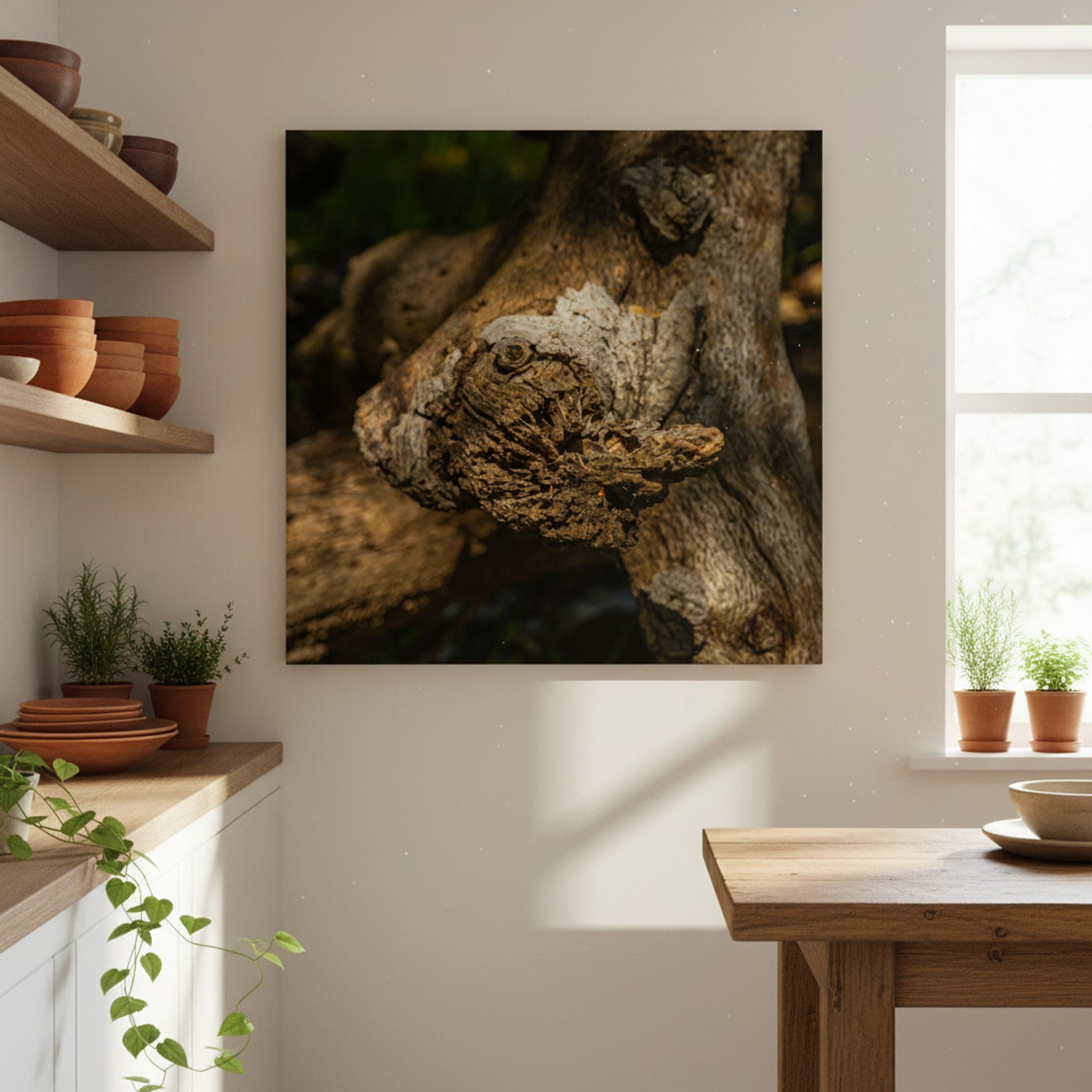 Woodland Watcher's Eye shown as a canvas print in a styled interior, view 3 of 3