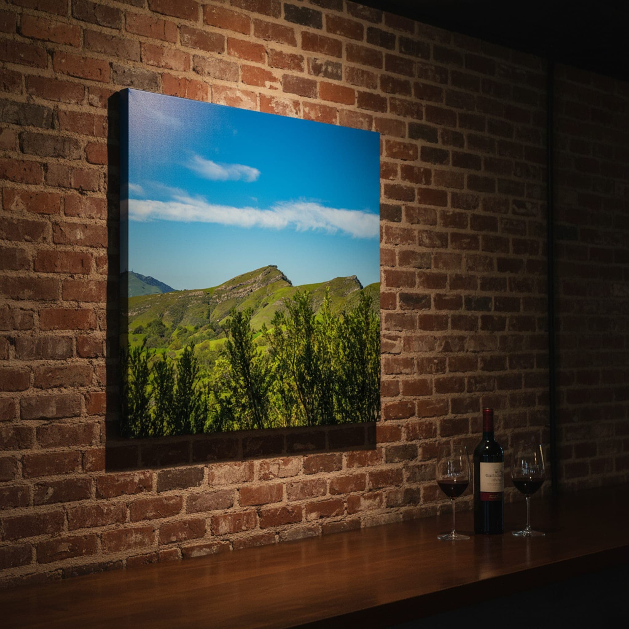 Emerald Hills, California Sky shown as a canvas print in a styled interior, view 3 of 3