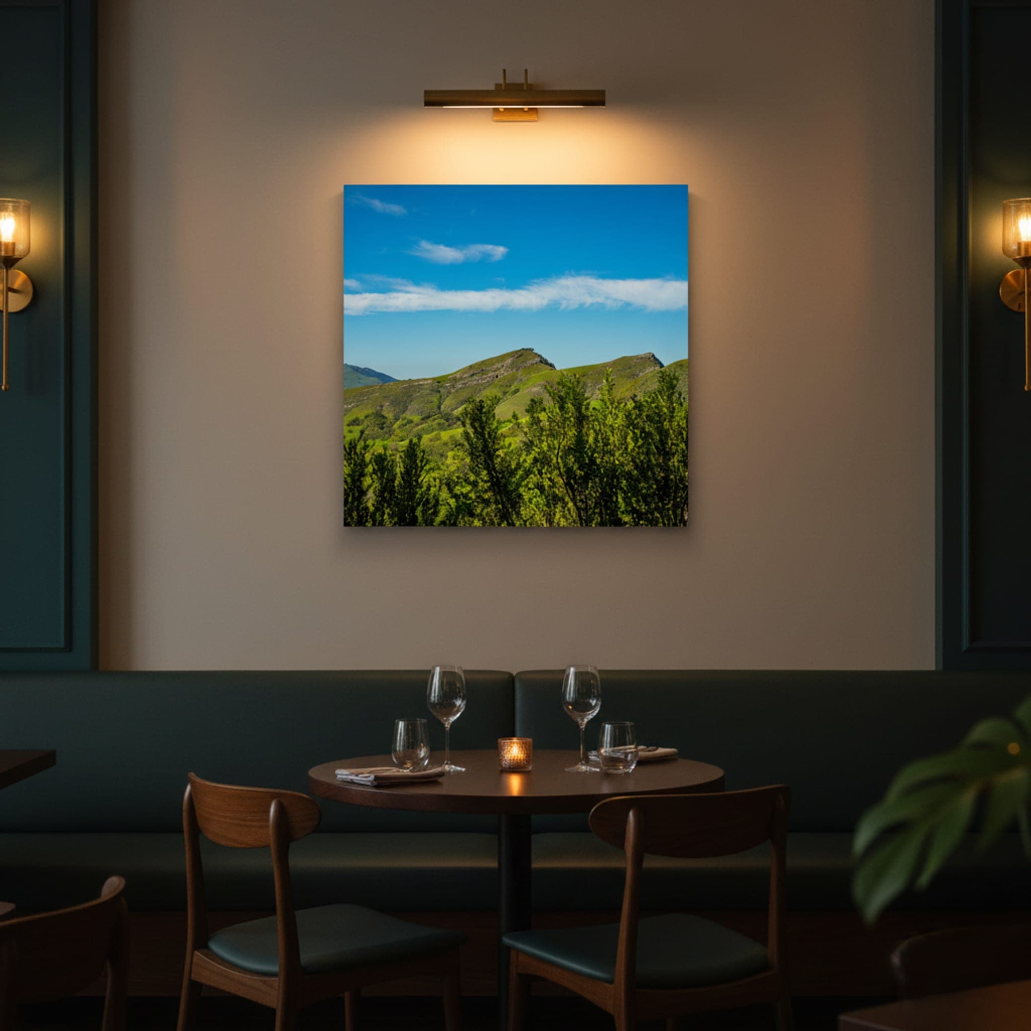 Emerald Hills, California Sky shown as a canvas print in a styled interior, view 2 of 3