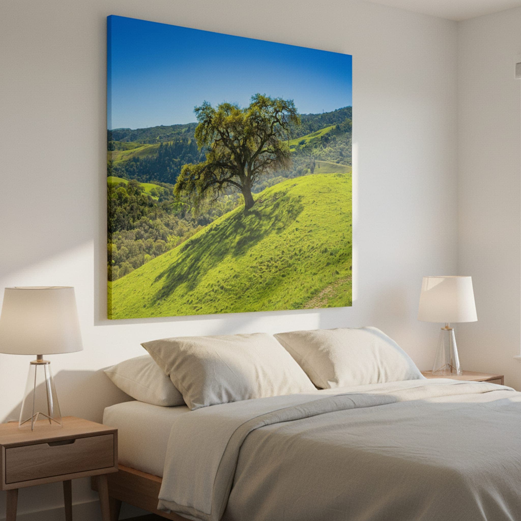 Oak on Emerald Hill shown as a canvas print in a styled interior, view 2 of 3
