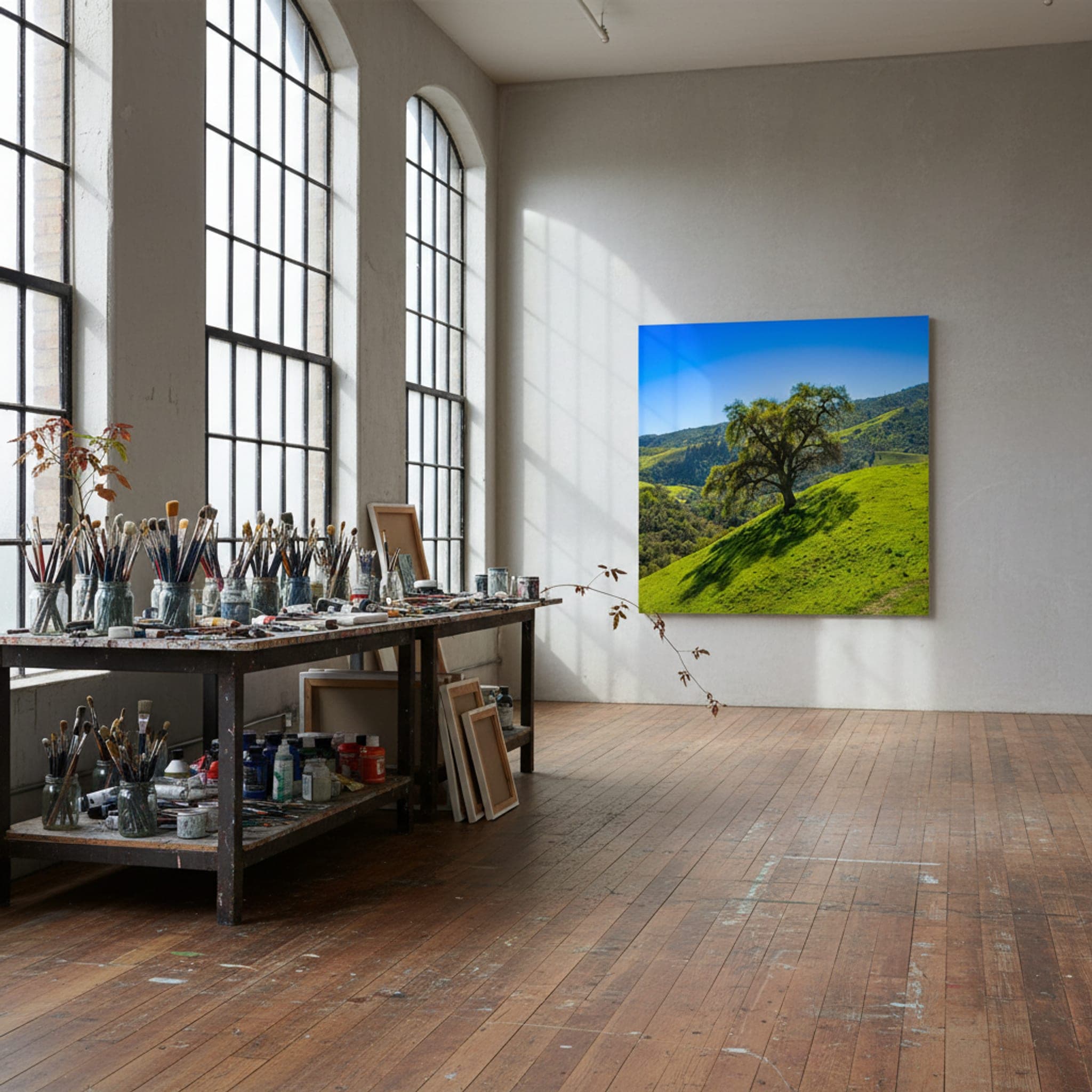 Oak on Emerald Hill shown as a canvas print in a styled interior, view 3 of 3