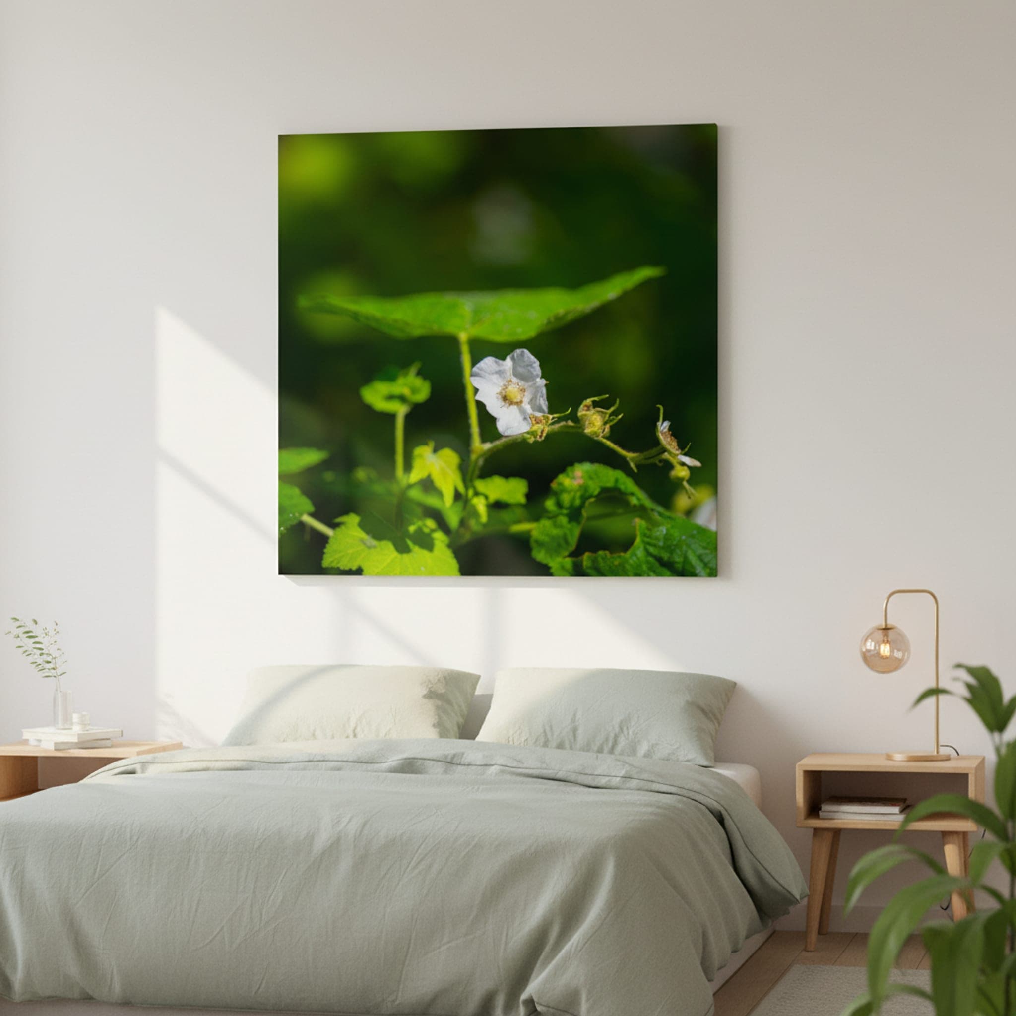 Wildflower's Gentle Bloom shown as a canvas print in a styled interior, view 2 of 3