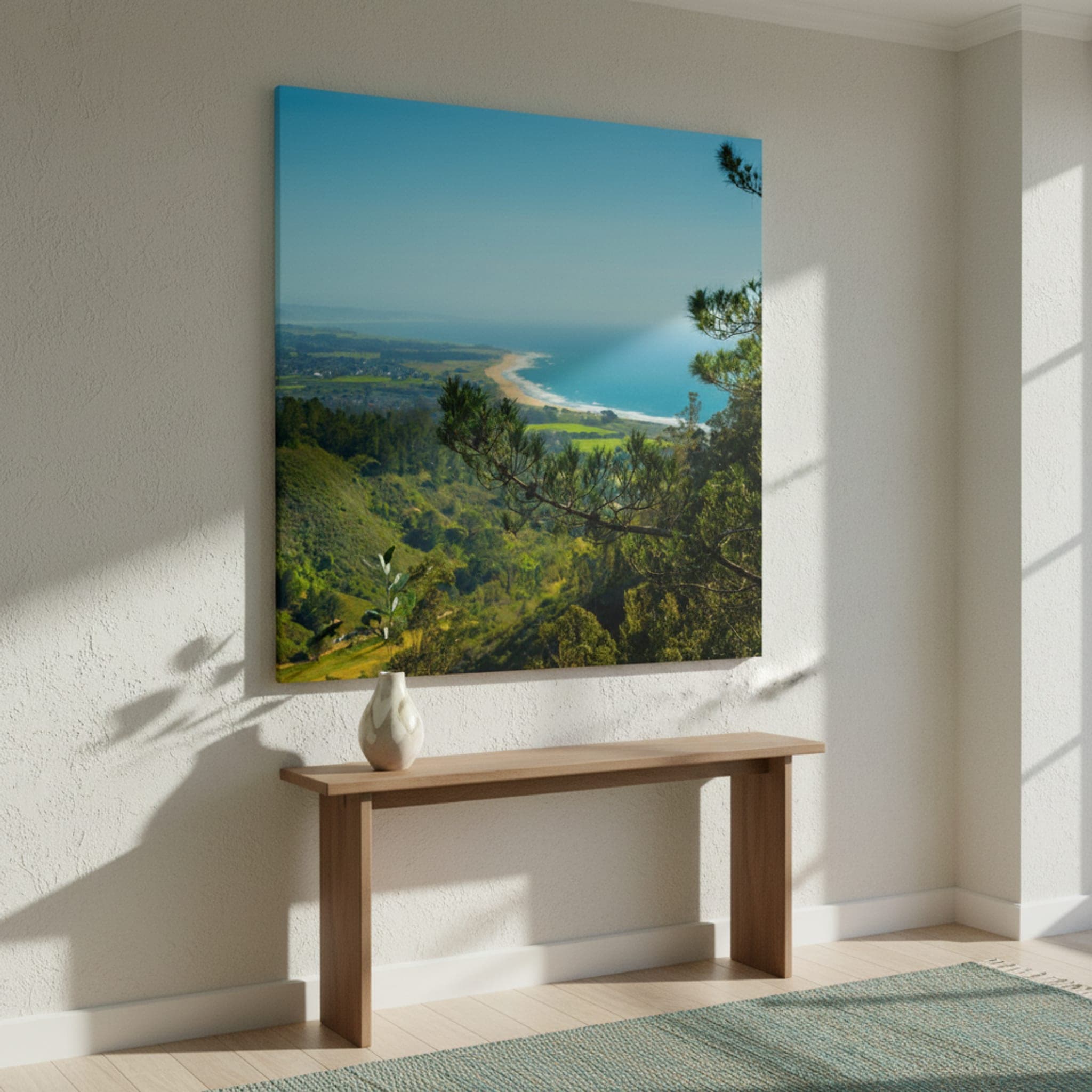Coastal Serenity, Pacific Edge shown as a canvas print in a styled interior, view 2 of 3