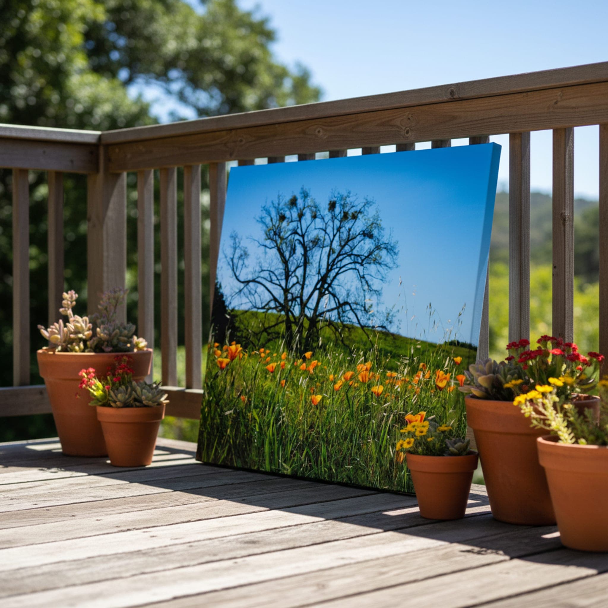 Poppy Field Serenity shown as a canvas print in a styled interior, view 2 of 3