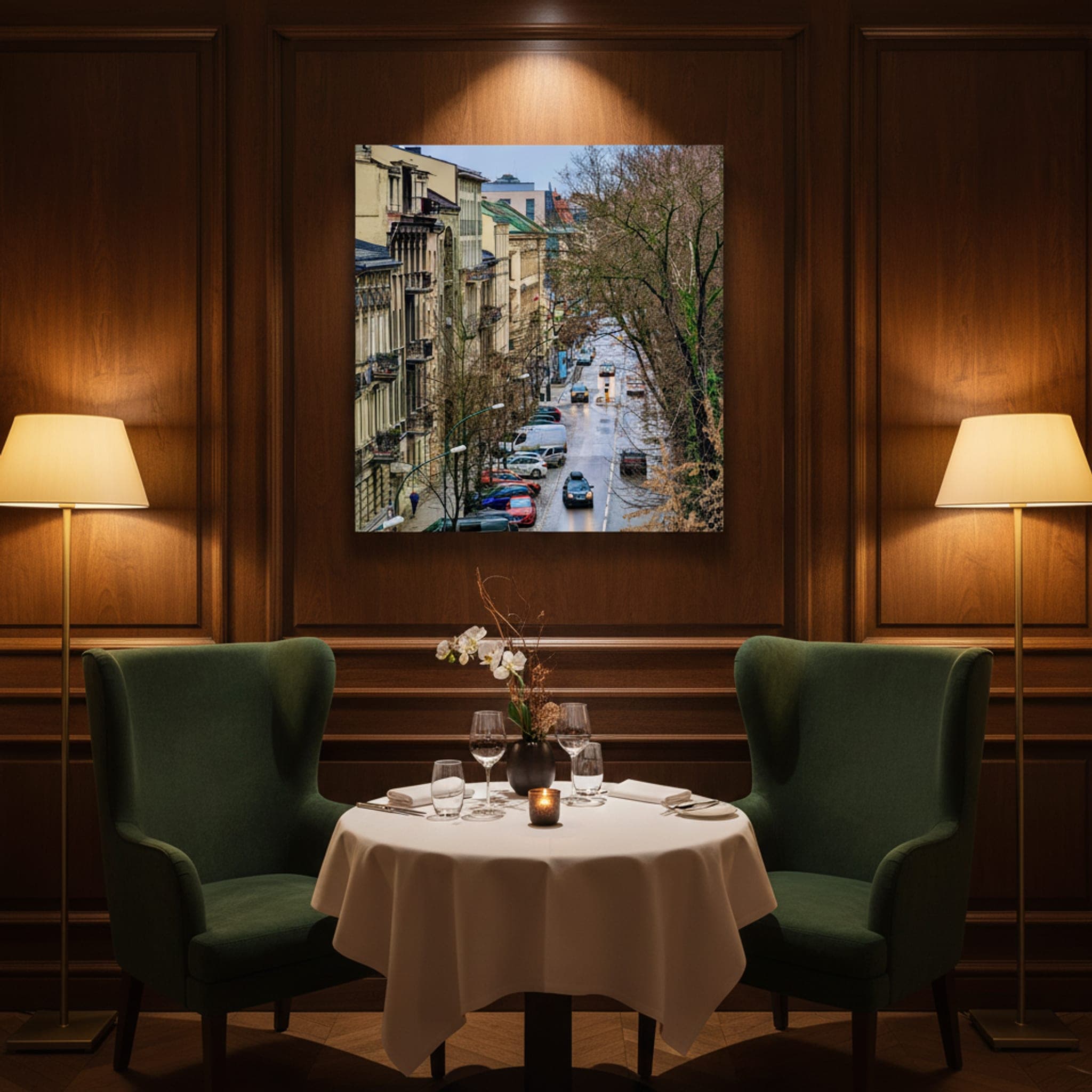 Krakow Winter Drive shown as a canvas print in a styled interior, view 3 of 3
