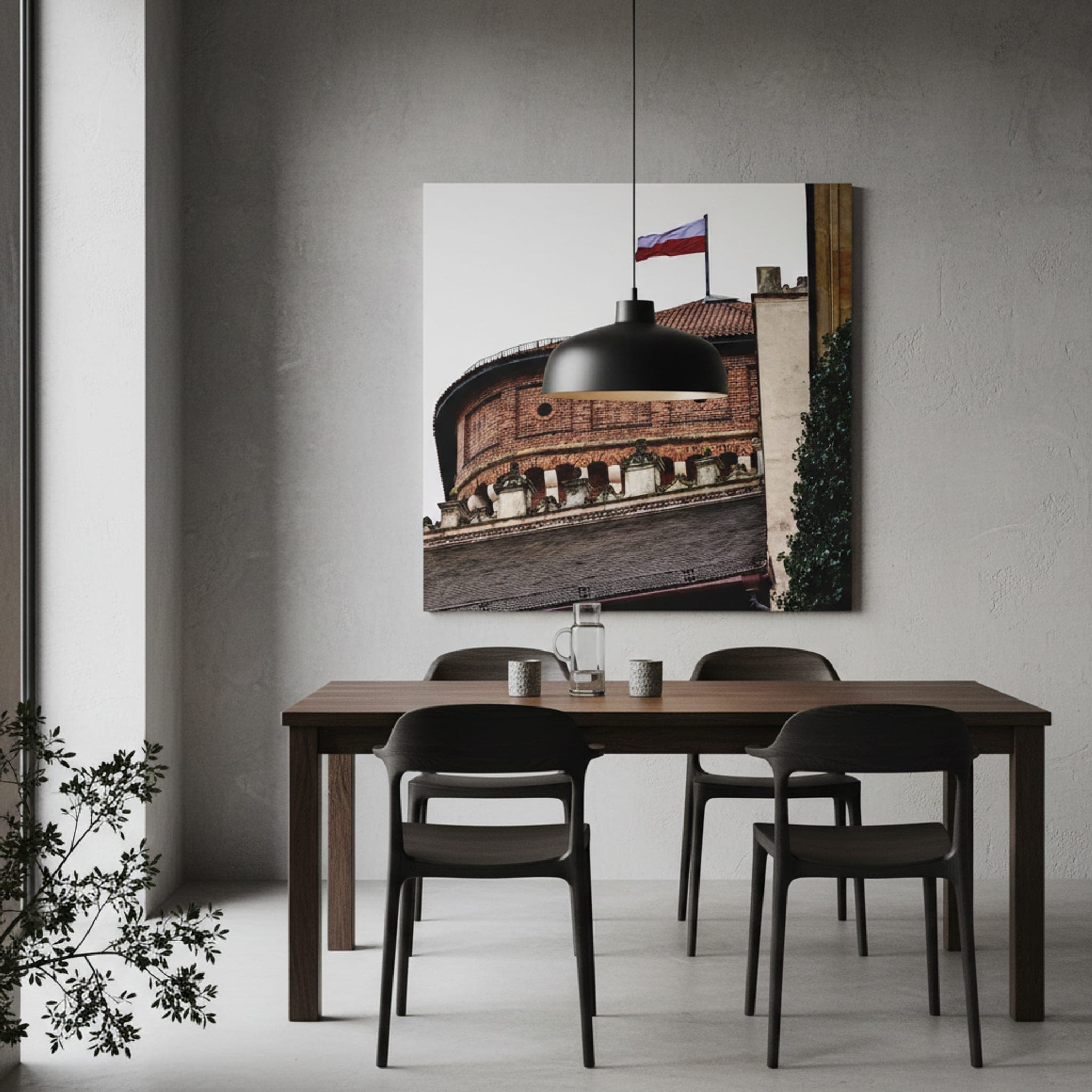 Polish Flag Over Wawel shown as a canvas print in a styled interior, view 1 of 3