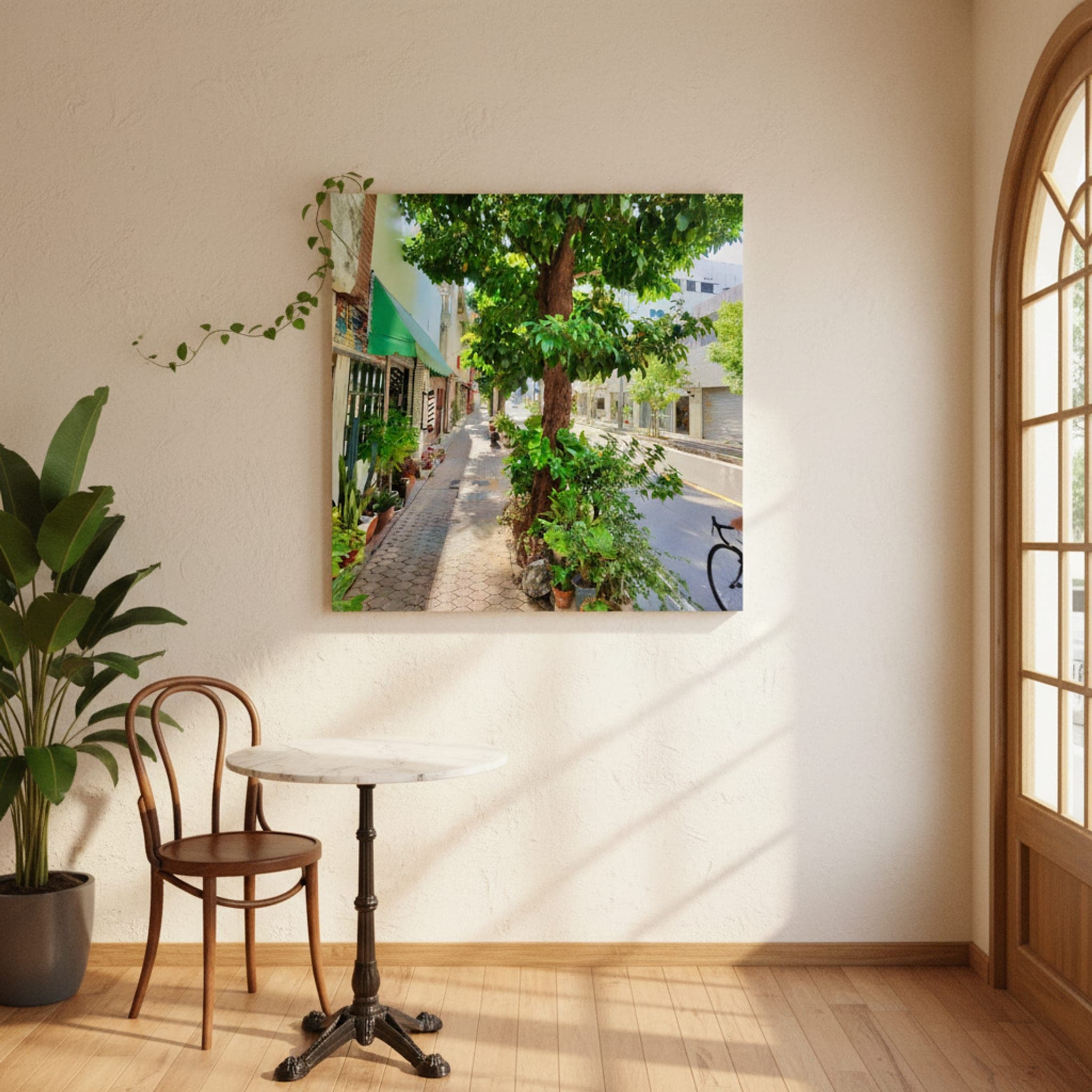 Okinawa Green Canopy shown as a canvas print in a styled interior, view 1 of 3